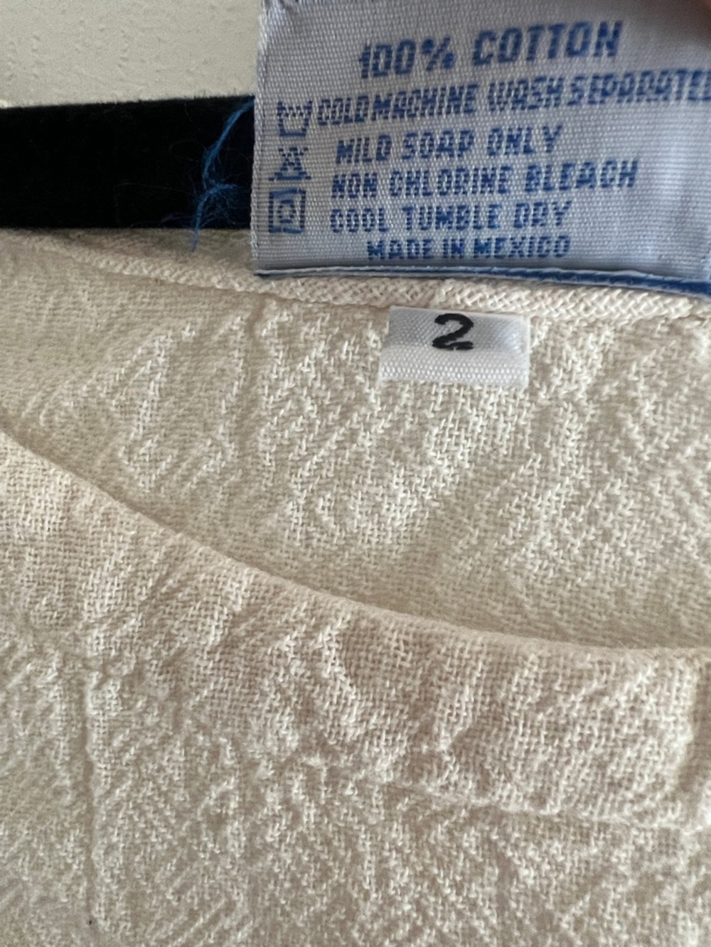 Oh My Gauze Size 2 Cream Gauze Cotton Top Oversized Lagenlook Boho - Picture 6 of 6